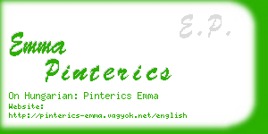 emma pinterics business card